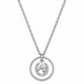 Equestrian Jewelry ketting Niki met ronde opengewerkte hanger met paardenhoofd en hoefijzer, in zilver en goud