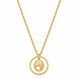 Equestrian Jewelry ketting Niki met ronde opengewerkte hanger met paardenhoofd en hoefijzer, in zilver en goud