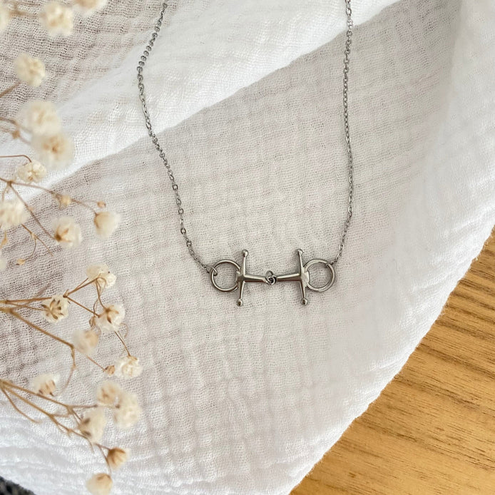 Equestrian Jewelry ketting Cisko met hanger in de vorm van een knebeltrens, in zilver en goud