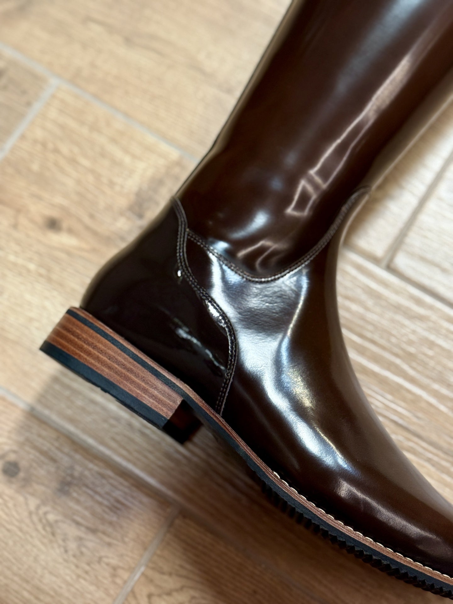 De Niro Bellini Brushed Po Cuoio G34 Caperina GGS79 Swa + Knee Comfort Rijlaarzen - Maddelin Equestrian De Niro Boot Co