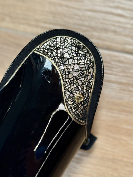 De Niro Bellini Patent Black G21 Dedaoro + Knee Comfort Rijlaarzen - Maddelin Equestrian De Niro Boot Co