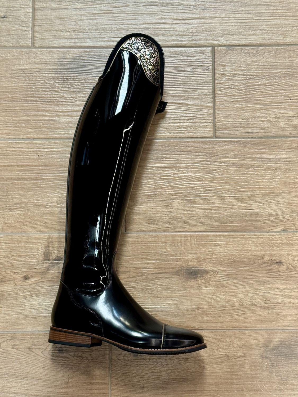 De Niro Bellini Patent Black G21 Dedaoro + Knee Comfort Rijlaarzen - Maddelin Equestrian De Niro Boot Co