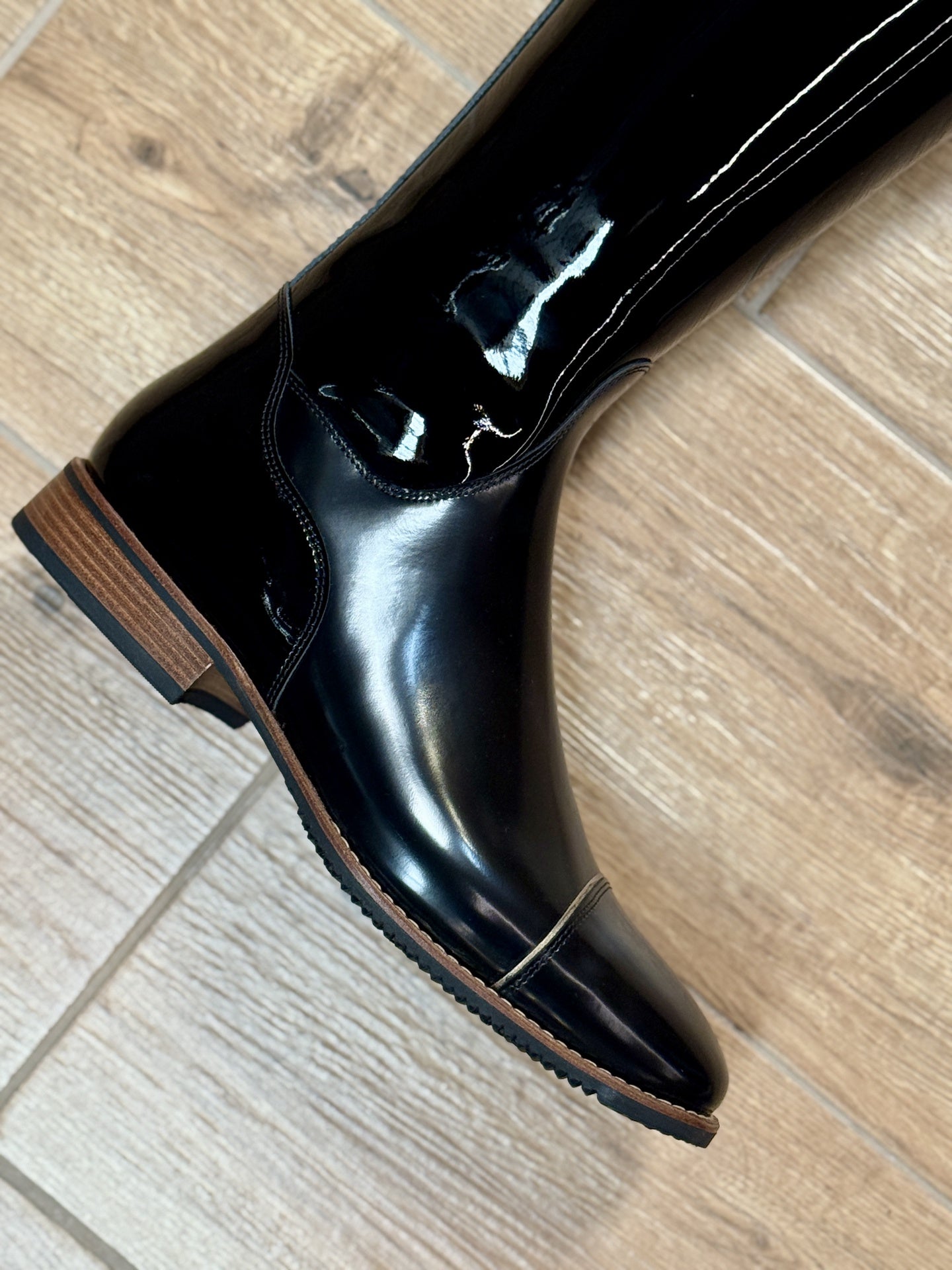 De Niro Bellini Patent Black G21 Dedaoro + Knee Comfort Rijlaarzen - Maddelin Equestrian De Niro Boot Co