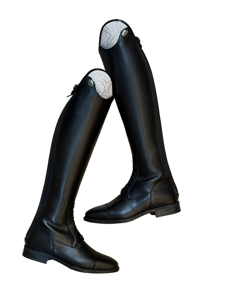 De Niro Salentino/02 Top Regal Pink Black Patent Piping Stones Rose gold