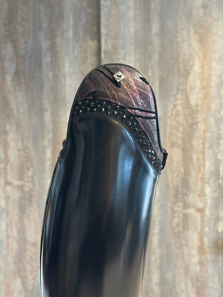 DeNiro Bellini 10 Brushed Black G30 Luna 10cm GGL80 + Knee Comfort Rijlaarzen - Maddelin Equestrian De Niro Boot Co
