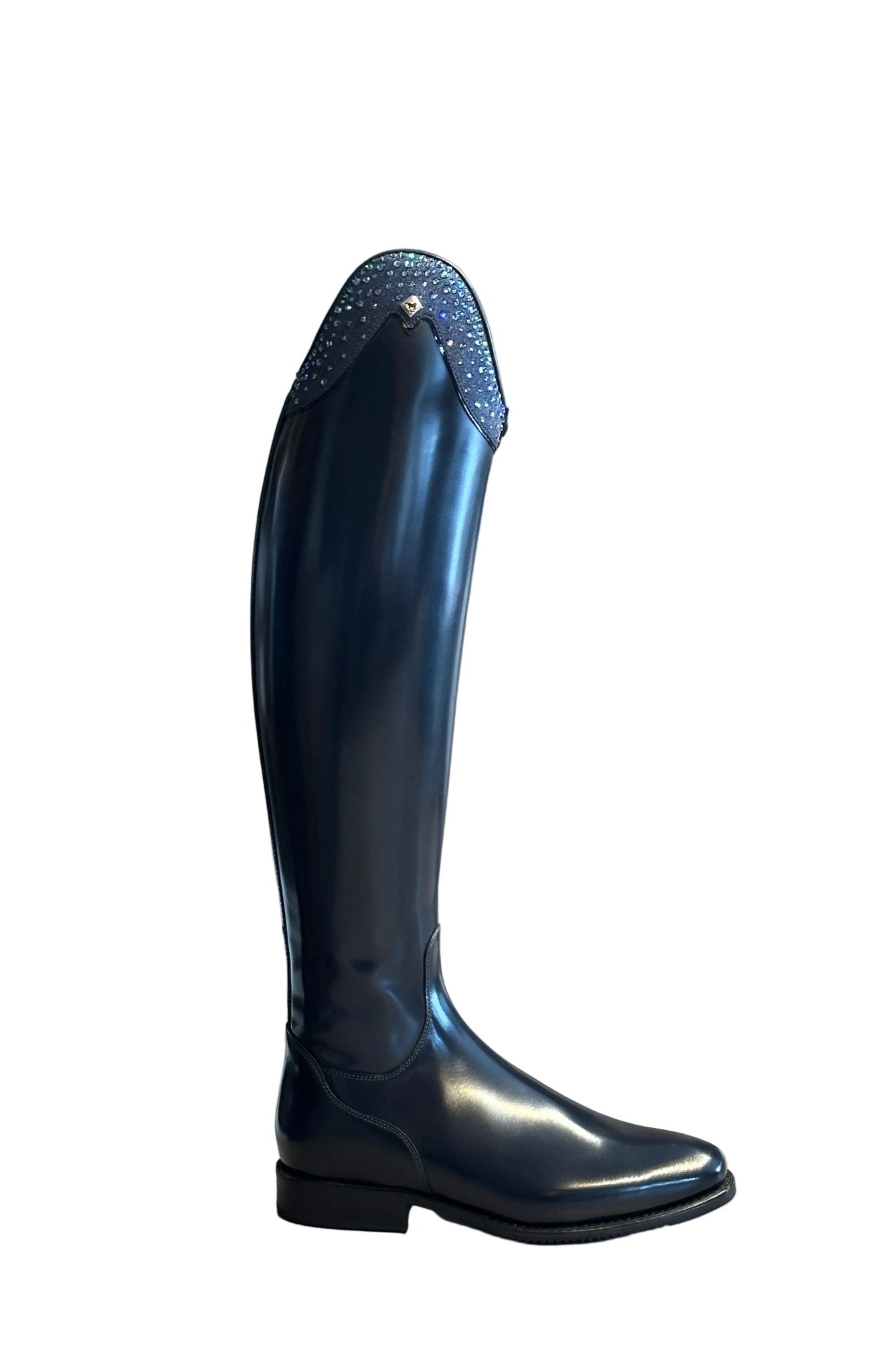 DeNiro Bellini 11 Brushed Navy G9 Rondine Glitter Blue Swarovski GGL80 + New Knee Comfort Rijlaarzen - Maddelin Equestrian