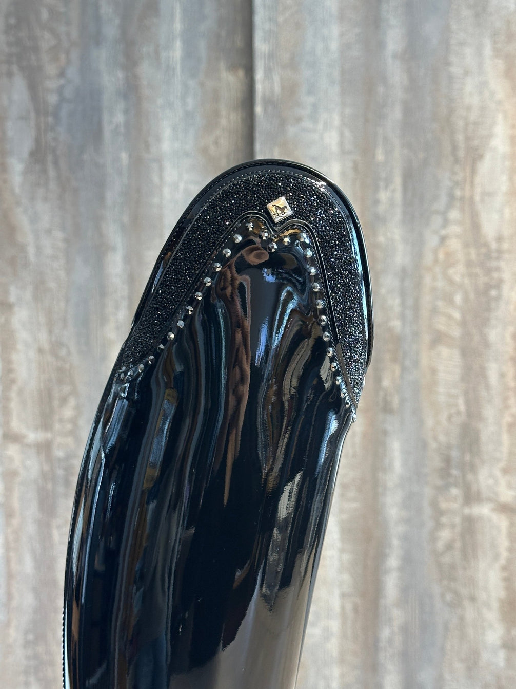 DeNiro Bellini 12 Patent Black G24 Rondine W/10cm Ultra Fine Rocks Swarovski GG08 + New Knee Comfort Rijlaarzen