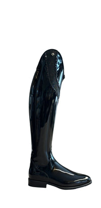 DeNiro Bellini 2 Patent Black G44 Helen 10cm Crystal Fabric Swarovski GGL83 + New Knee Comfort Rijlaarzen