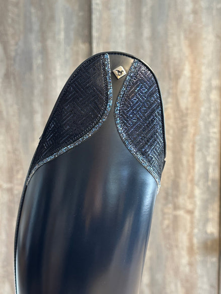 DeNiro Bellini 7 Brushed Navy G45 Callas Classici Blu 10cm Swarovski GGS73 + New Knee Comfort Rijlaarzen