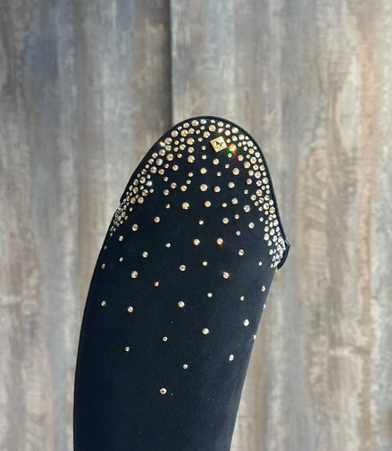 DeNiro Bellini 9 Suede Black Swarovski GGP20 Golden Shadow Rijlaarzen - Maddelin Equestrian De Niro Boot Co