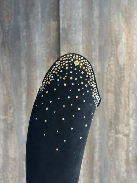 DeNiro Bellini 9 Suede Black Swarovski GGP20 Golden Shadow Rijlaarzen - Maddelin Equestrian De Niro Boot Co