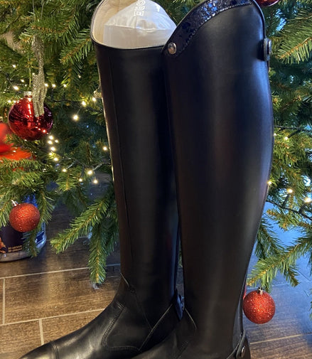 DeNiro Italo 01 Smooth Black Ice Notte Rijlaarzen - Maddelin Equestrian De Niro Boot Co