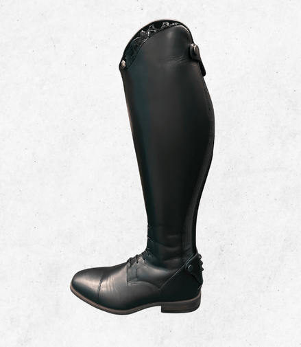 DeNiro Italo Smooth Black Lucido Black Rijlaarzen - Maddelin Equestrian De Niro Boot Co