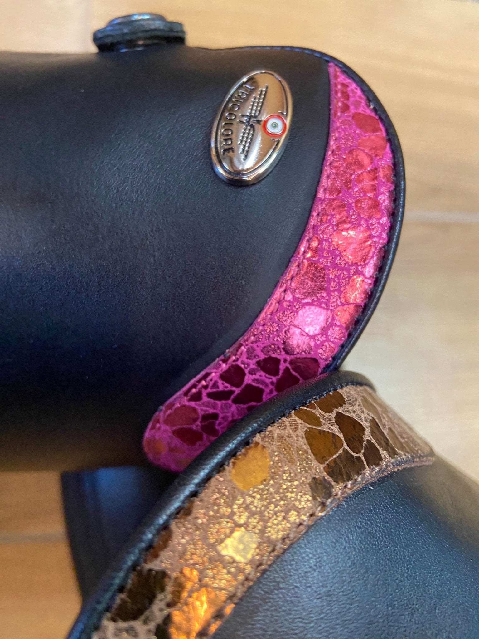 DeNiro Italo/01 Smooth Black Icemagenta Rijlaarzen - Maddelin Equestrian De Niro Boot Co