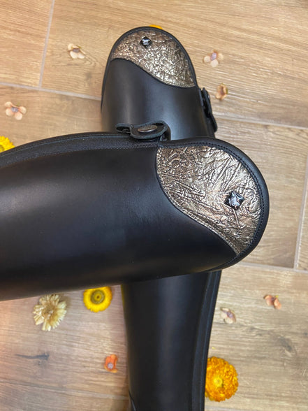 DeNiro Levante/01 Wrat Black Grapapiro Rijlaarzen - Maddelin Equestrian De Niro Boot Co