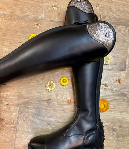 DeNiro Levante/01 Wrat Black Grapapiro Rijlaarzen - Maddelin Equestrian De Niro Boot Co