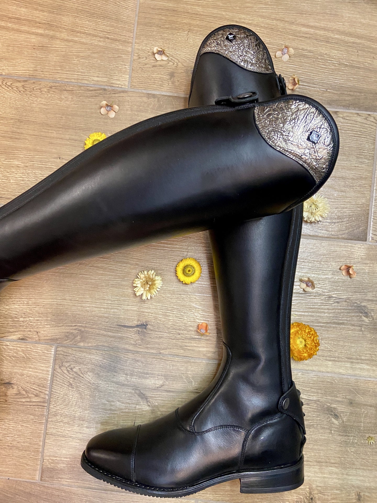 DeNiro Levante/01 Wrat Black Grapapiro Rijlaarzen - Maddelin Equestrian De Niro Boot Co