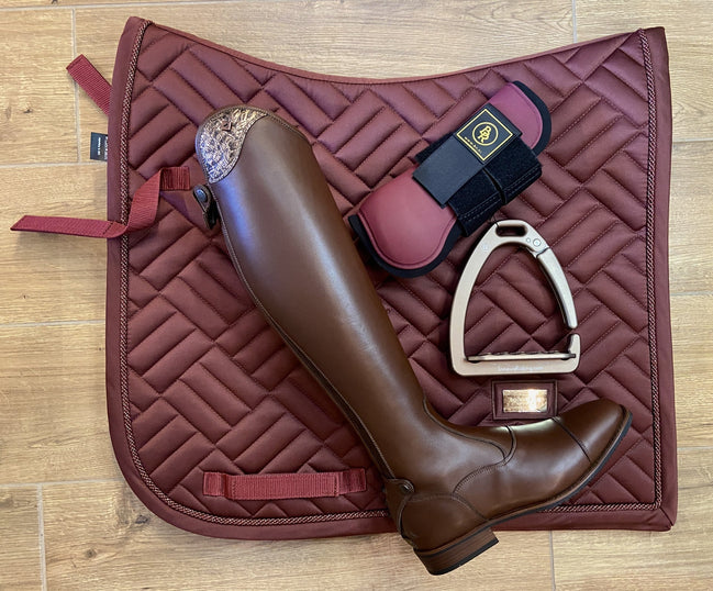 DeNiro Levante/01 Wrat Brown Grarose Rijlaarzen - Maddelin Equestrian De Niro Boot Co