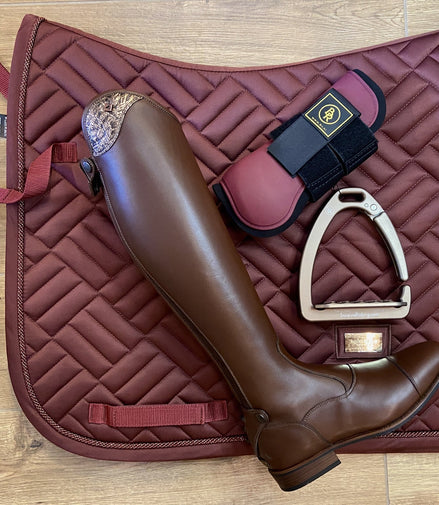DeNiro Levante/01 Wrat Brown Grarose Rijlaarzen - Maddelin Equestrian De Niro Boot Co