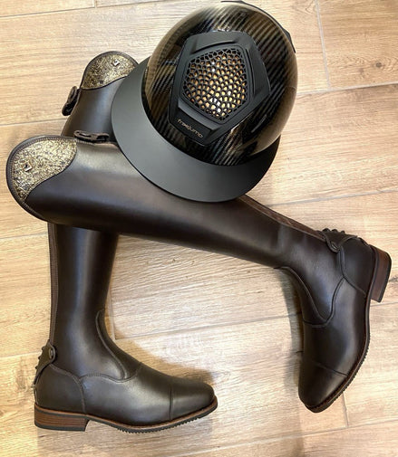 DeNiro Levante/01 Wrat Caffe Top Gragold Rijlaarzen - Maddelin Equestrian De Niro Boot Co