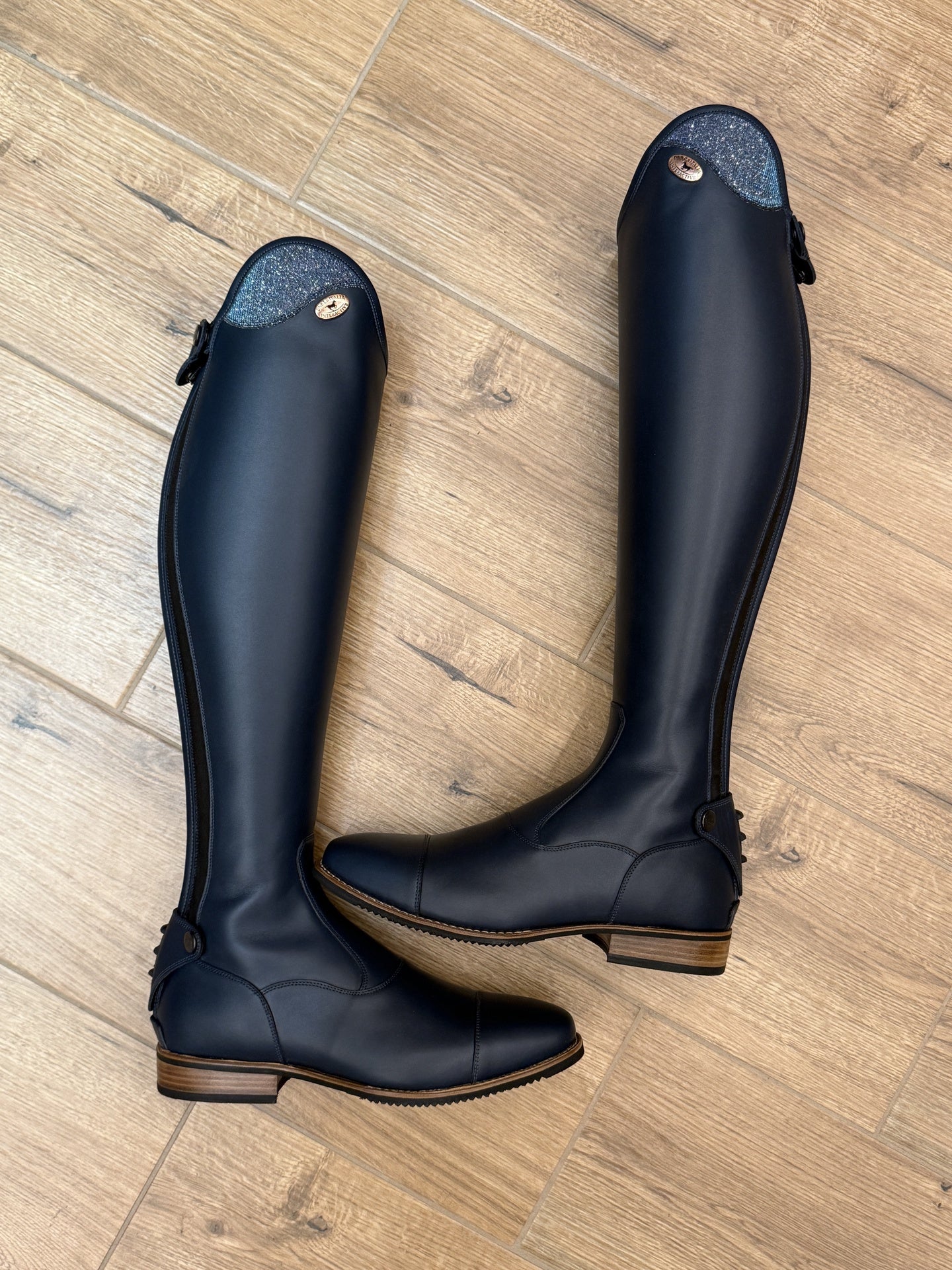 DeNiro Levante/01 Wrat Oceano Top Iride Blue Rijlaarzen - Maddelin Equestrian De Niro Boot Co