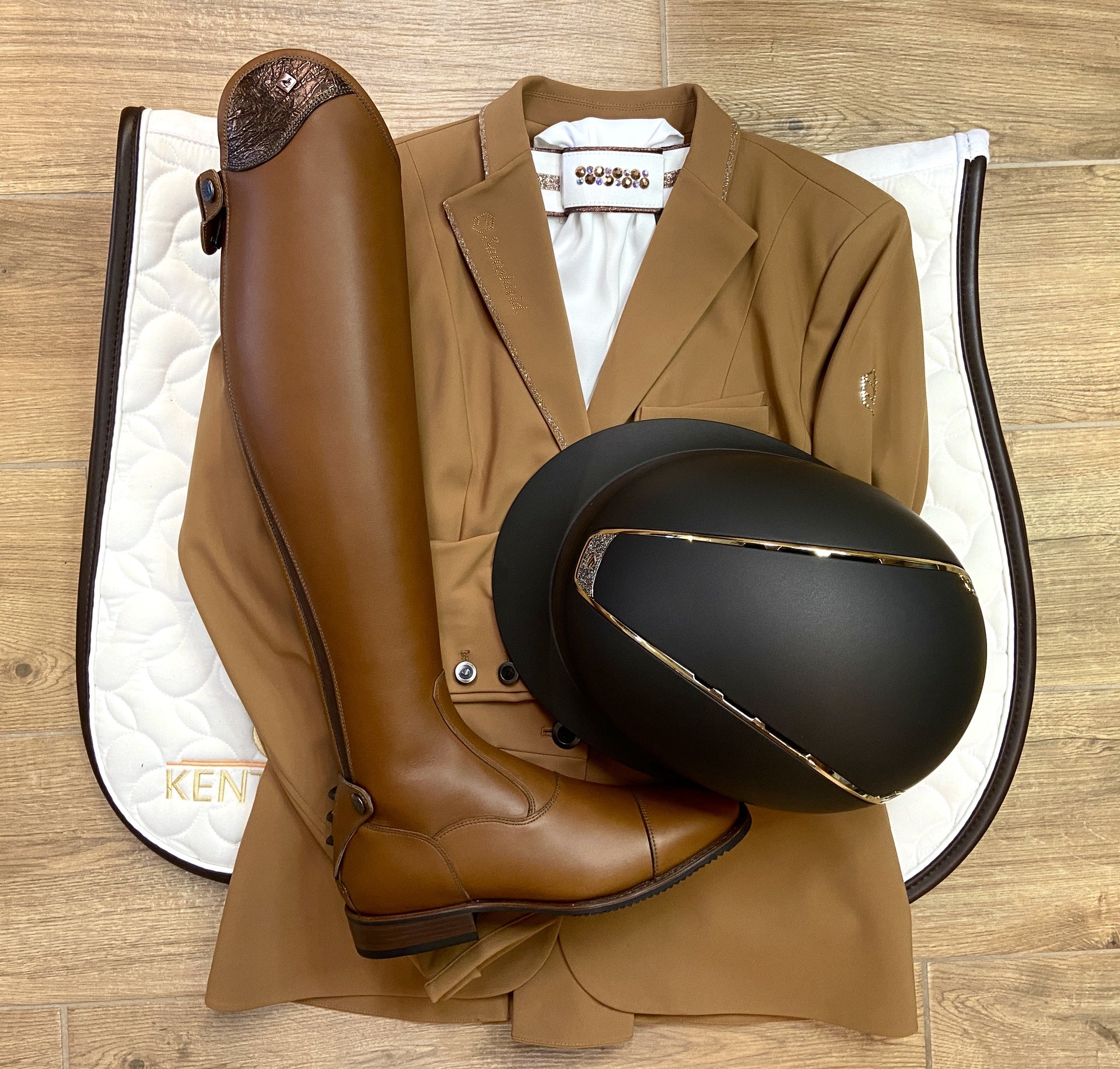 DeNiro Levante/01 Wrat Oxford Gracaramello Rijlaarzen - Maddelin Equestrian De Niro Boot Co