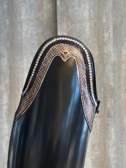 DeNiro Signorelli 5 Brushed Black G34 Capinera Classici Salmone 10cm Swarovski GGS79 Rijlaarzen - Maddelin Equestrian