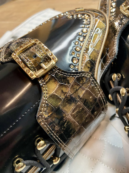 DeNiro Tintoretto Brushed Black Top Rodine Lucifumoro Rijlaarzen - Maddelin Equestrian De Niro Boot Co