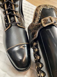 DeNiro Tintoretto Brushed Black Top Rodine Lucifumoro Rijlaarzen - Maddelin Equestrian De Niro Boot Co