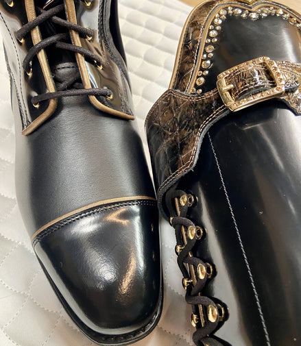 DeNiro Tintoretto Brushed Black Top Rodine Lucifumoro Rijlaarzen - Maddelin Equestrian De Niro Boot Co