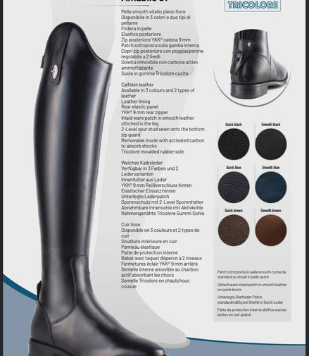 DeNiro Tricolore Amabile 01 Smooth Rijlaarzen - Maddelin Equestrian De Niro Boot Co
