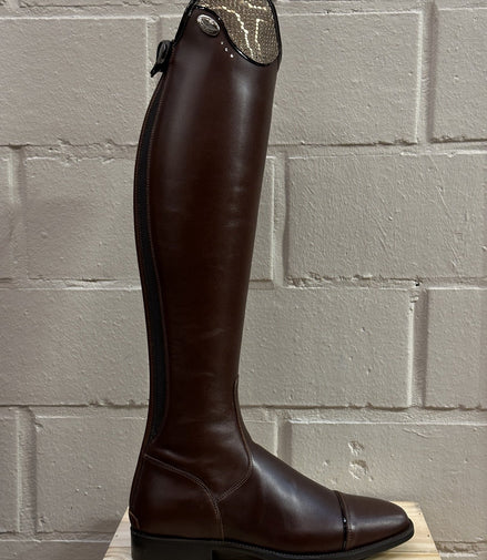 DeNiro Tricolore Salentino 01 Smooth Brown - Regal Brown/Mokka piping/Golden Shadow Stones Rijlaarzen - Maddelin Equestrian De Niro Boot Co
