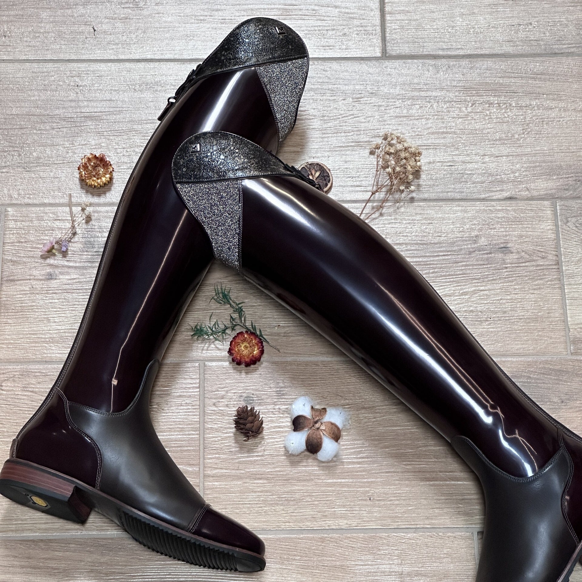 DeNiro Volta Brushed Brown Top Musa Swarovski Carpet 39 MA S Rijlaarzen - Maddelin Equestrian De Niro Boot Co