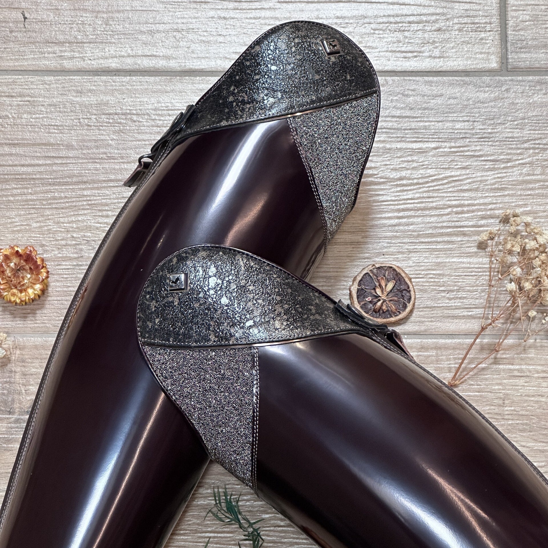 DeNiro Volta Brushed Brown Top Musa Swarovski Carpet 39 MA S Rijlaarzen - Maddelin Equestrian De Niro Boot Co