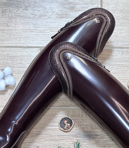 DeNiro Volta Brushed Brown Top Piccolo Swarovski Crystals 38 MA S Rijlaarzen - Maddelin Equestrian De Niro Boot Co