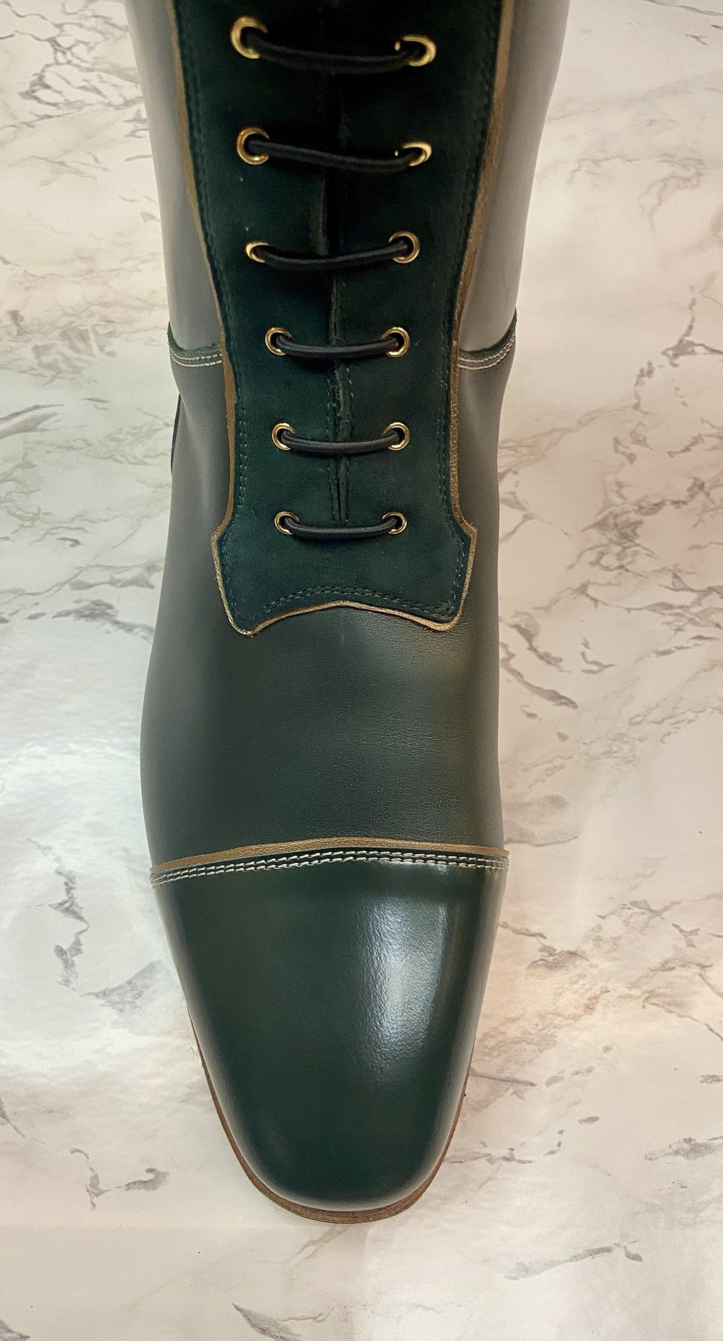 DeNiro Volta Brushed Green Top Rondine Galagld011 Rijlaarzen - Maddelin Equestrian De Niro Boot Co