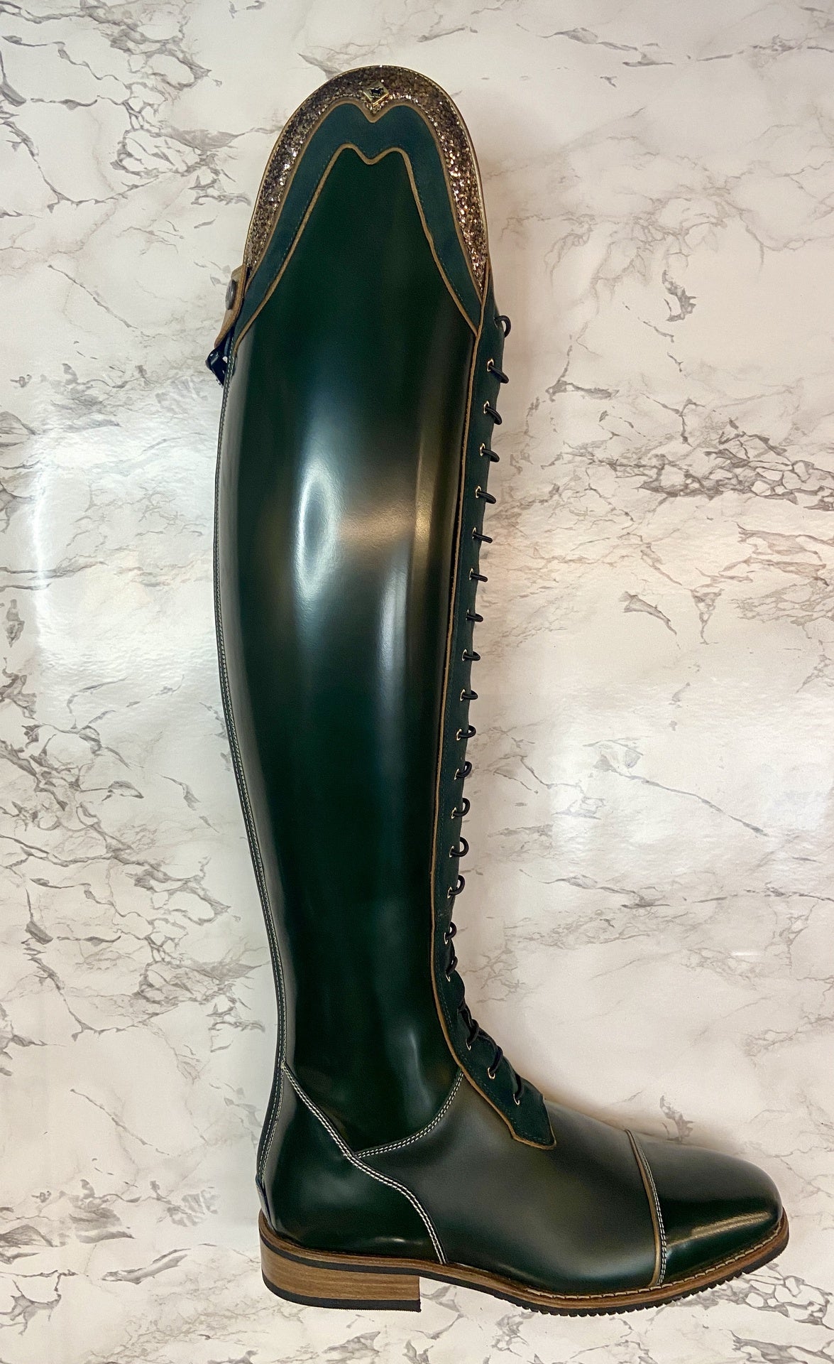 DeNiro Volta Brushed Green Top Rondine Galagld011 Rijlaarzen - Maddelin Equestrian De Niro Boot Co
