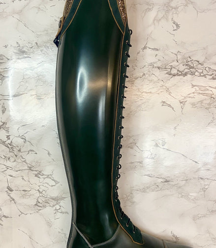 DeNiro Volta Brushed Green Top Rondine Galagld011 Rijlaarzen - Maddelin Equestrian De Niro Boot Co