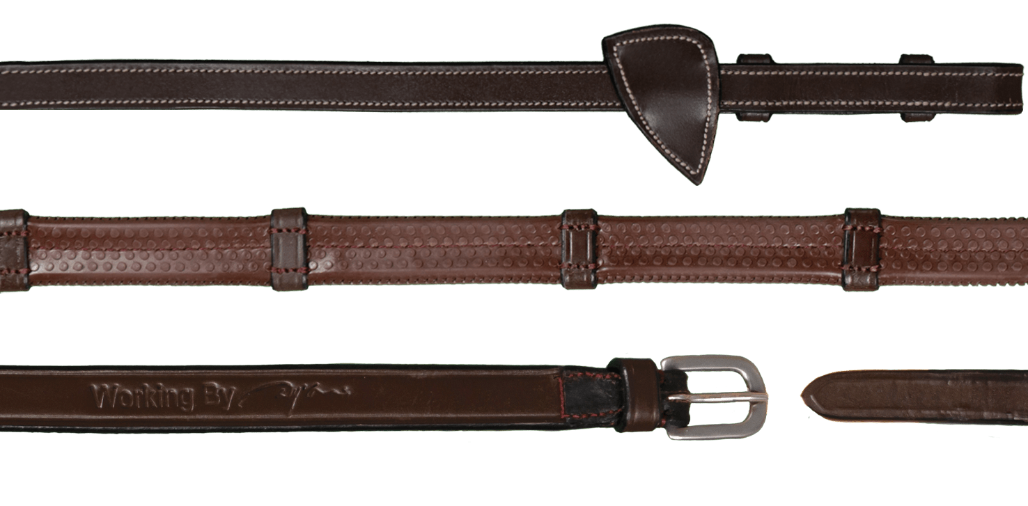 Dy'on 1/2 (13mm) Rubber Reins 7 loops Working coll. Teugels - Maddelin Equestrian Dy on