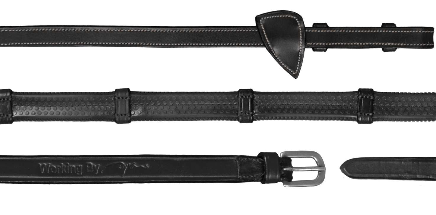 Dy'on 1/2 (13mm) Rubber Reins 7 loops Working coll. Teugels - Maddelin Equestrian Dy on