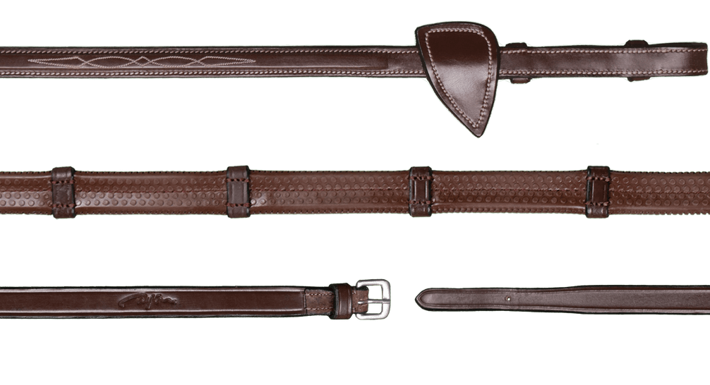 Dy'on 1/2 (13mm) Rubber Teugels 7 Lederen Stops Hunter Coll. Teugels - Maddelin Equestrian Dy on