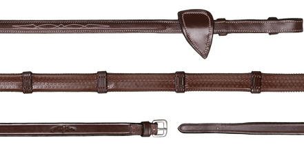 Dy'on 1/2 (13mm) Rubber Teugels 7 Lederen Stops Hunter Coll. Teugels - Maddelin Equestrian Dy on