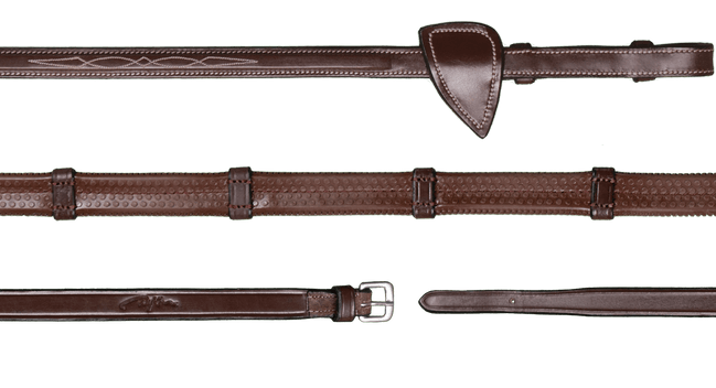 Dy'on 1/2 (13mm) Rubber Teugels 7 Lederen Stops Hunter Coll. Teugels - Maddelin Equestrian Dy on