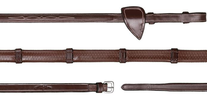 Dy'on 1/2 (13mm) Rubber Teugels 7 Lederen Stops Hunter Coll. Teugels - Maddelin Equestrian Dy on