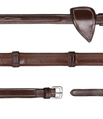 Dy'on 1/2 (13mm) Rubber Teugels 7 Lederen Stops Hunter Coll. Teugels - Maddelin Equestrian Dy on