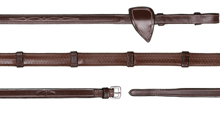 Dy'on 1/2 (13mm) Rubber Teugels 7 Lederen Stops Hunter Coll. Teugels - Maddelin Equestrian Dy on