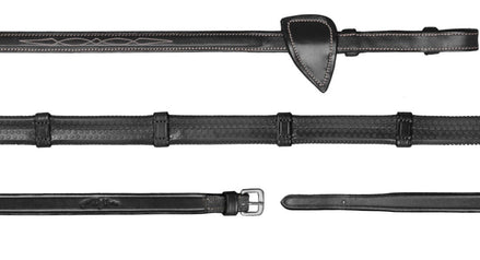 Dy'on 1/2 (13mm) Rubber Teugels 7 Lederen Stops Hunter Coll. Teugels - Maddelin Equestrian Dy on
