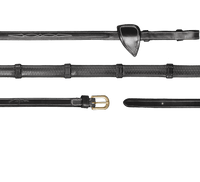 Dy'on 1/2 (13mm) Rubber Teugels Met 7 Leder Stops Teugels - Maddelin Equestrian Dy on