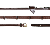 Dy'on 1/2 (13mm) Rubber Teugels Met 7 Leder Stops Teugels - Maddelin Equestrian Dy on