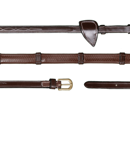 Dy'on 1/2 (13mm) Rubber Teugels Met 7 Leder Stops Teugels - Maddelin Equestrian Dy on